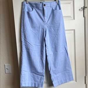 J. Crew Factory Striped high-rise wide-leg cropped pant